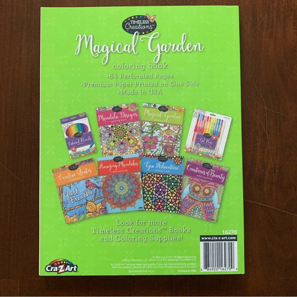 Timeless Creations Magical Garden Coloring Book NEW 64 pages